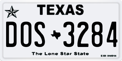 TX license plate DOS3284
