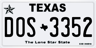 TX license plate DOS3352