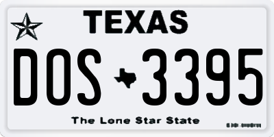 TX license plate DOS3395