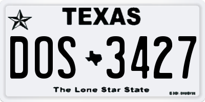 TX license plate DOS3427