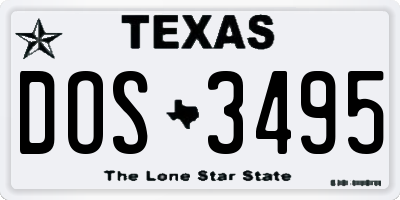 TX license plate DOS3495