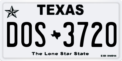 TX license plate DOS3720