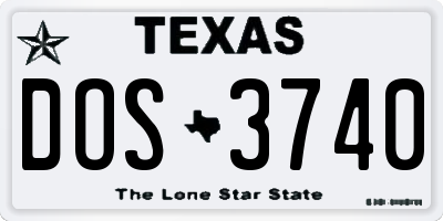 TX license plate DOS3740