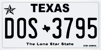 TX license plate DOS3795