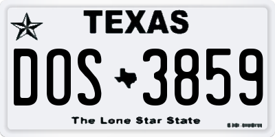 TX license plate DOS3859