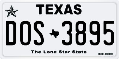 TX license plate DOS3895