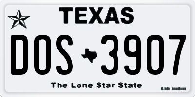 TX license plate DOS3907