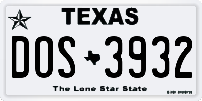 TX license plate DOS3932