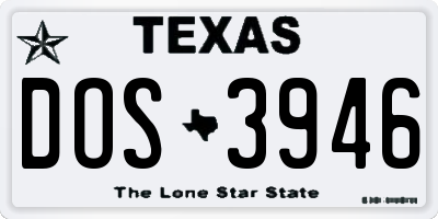 TX license plate DOS3946