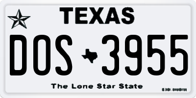 TX license plate DOS3955