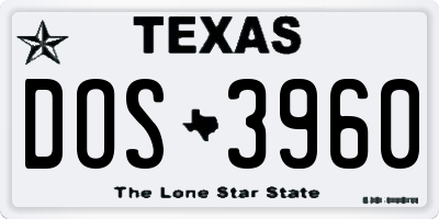TX license plate DOS3960
