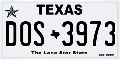 TX license plate DOS3973