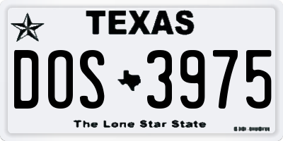 TX license plate DOS3975