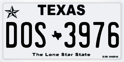 TX license plate DOS3976