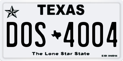 TX license plate DOS4004