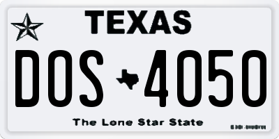TX license plate DOS4050