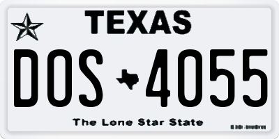 TX license plate DOS4055