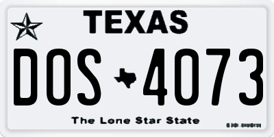 TX license plate DOS4073