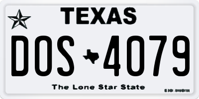 TX license plate DOS4079