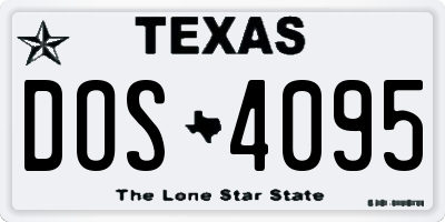 TX license plate DOS4095