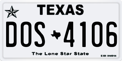 TX license plate DOS4106