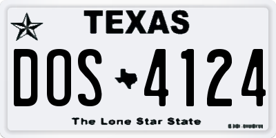 TX license plate DOS4124