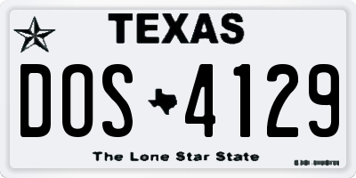 TX license plate DOS4129