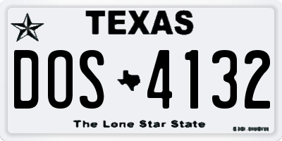 TX license plate DOS4132