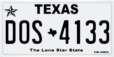 TX license plate DOS4133