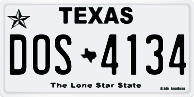 TX license plate DOS4134