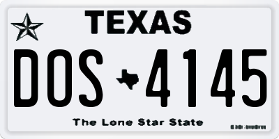 TX license plate DOS4145
