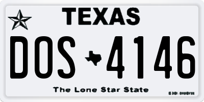 TX license plate DOS4146