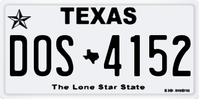 TX license plate DOS4152