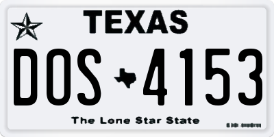 TX license plate DOS4153