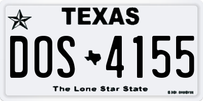 TX license plate DOS4155