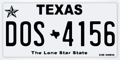TX license plate DOS4156