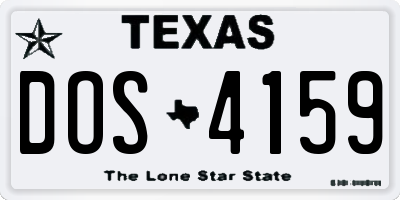 TX license plate DOS4159