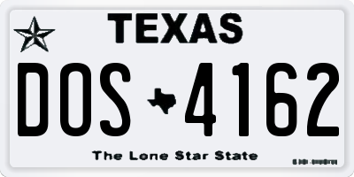 TX license plate DOS4162