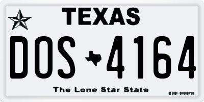 TX license plate DOS4164