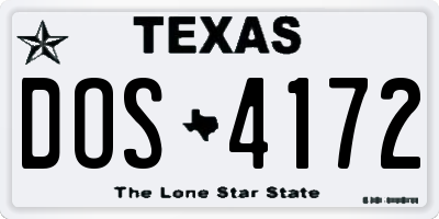 TX license plate DOS4172