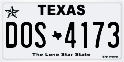 TX license plate DOS4173