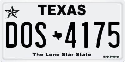 TX license plate DOS4175