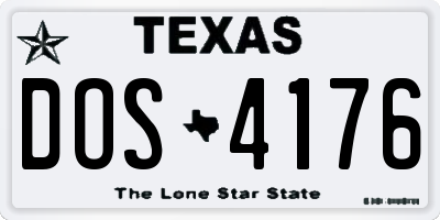 TX license plate DOS4176
