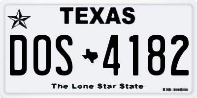 TX license plate DOS4182
