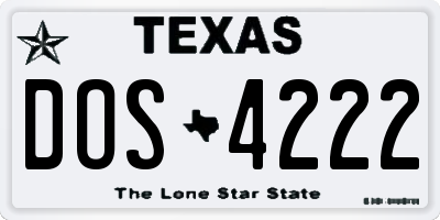 TX license plate DOS4222