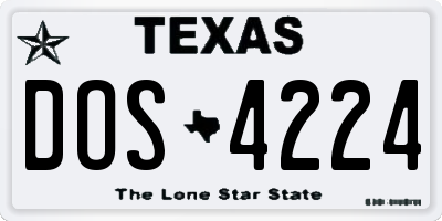 TX license plate DOS4224