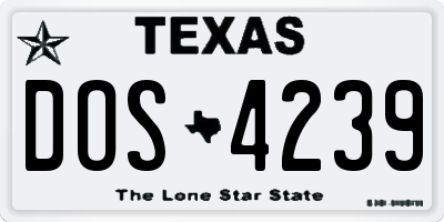 TX license plate DOS4239