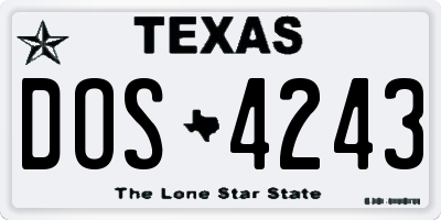 TX license plate DOS4243
