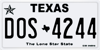 TX license plate DOS4244