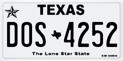 TX license plate DOS4252